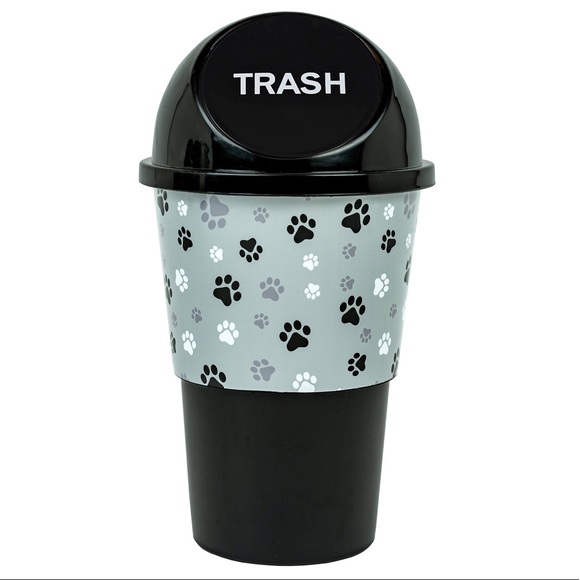 Kolorae Office New Kolorae Cup Holder Waste Can Greyscale Paws